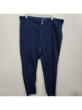 Terra & Sky Womens Plus Size Skinny Pull-On Stretch Denim Jeggings X Indigo PUCK